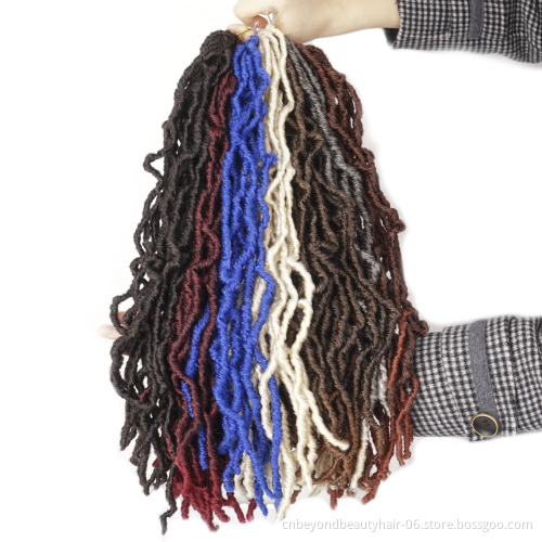 Nu fauxLocs Crochet Hair Bo Locs Crochet Hair 100% Premium Fiber Curly Faux Locs African Roots Dreadlock Synthetic Braiding Hair